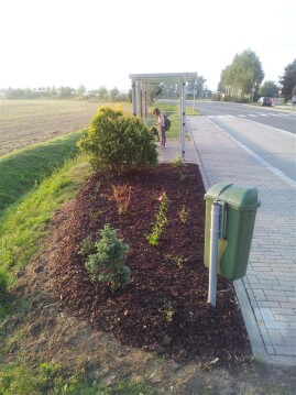 Zkrášlená autobusová zastávka ve Vsisku